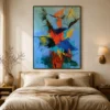 the-red-spire-blue-abstract-wall-art-bedroom-1 P038 | The Red Spire – Blue Abstract Wall Art