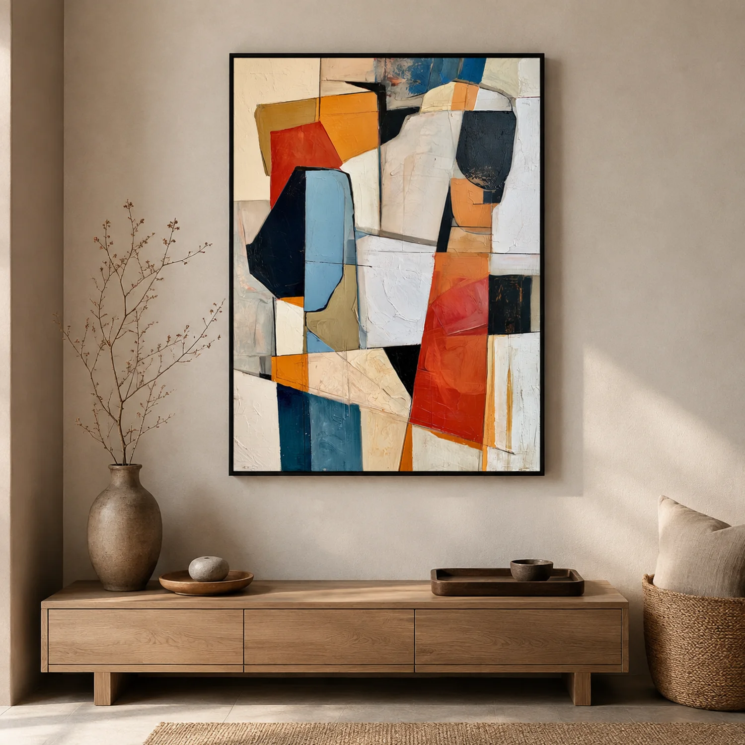 the-rust-panel-geometric-abstract-wall-art-entryway-1 P046 | The Rust Panel – Geometric Abstract Wall Art