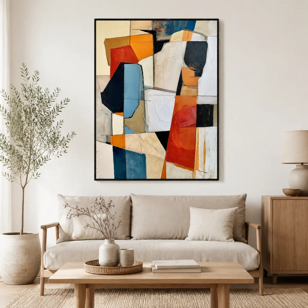 P046 | The Rust Panel – Geometric Abstract Wall Art