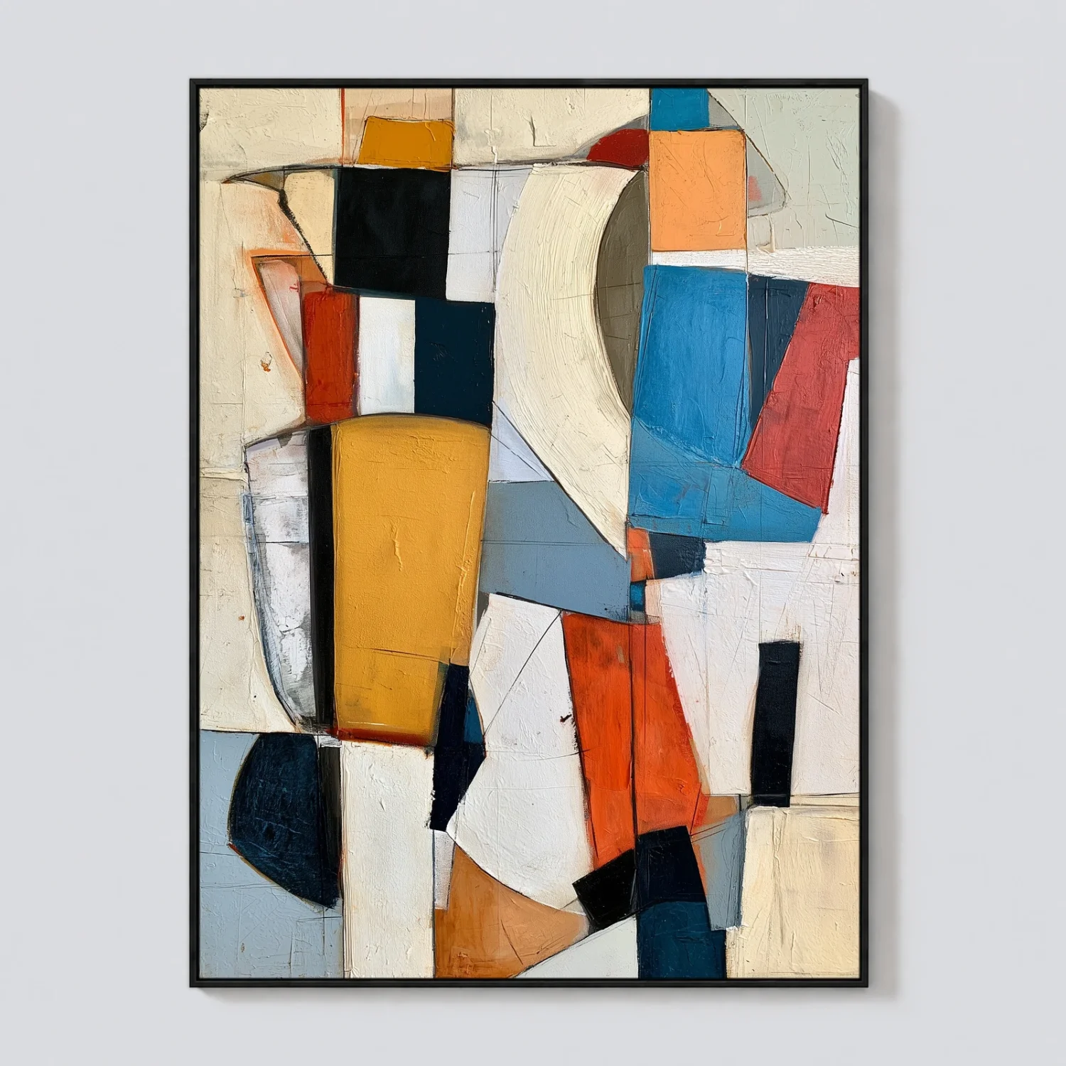 the-standing-stone-geometric-abstract-wall-art-T-3x4-black-frame-pure-wall P041 | The Standing Stone – Geometric Abstract Wall Art