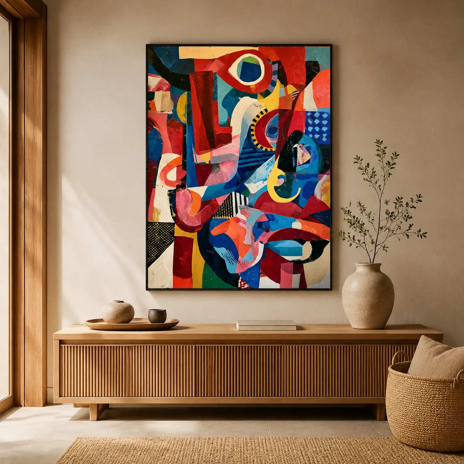 totem-colorful-abstract-wall-art-entryway-1 P028 | Totem – Colorful Abstract Wall Art
