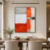 vertical-ember-orange-abstract-wall-art-dining-room-1 P054 | Vertical Ember – Orange Abstract Wall Art