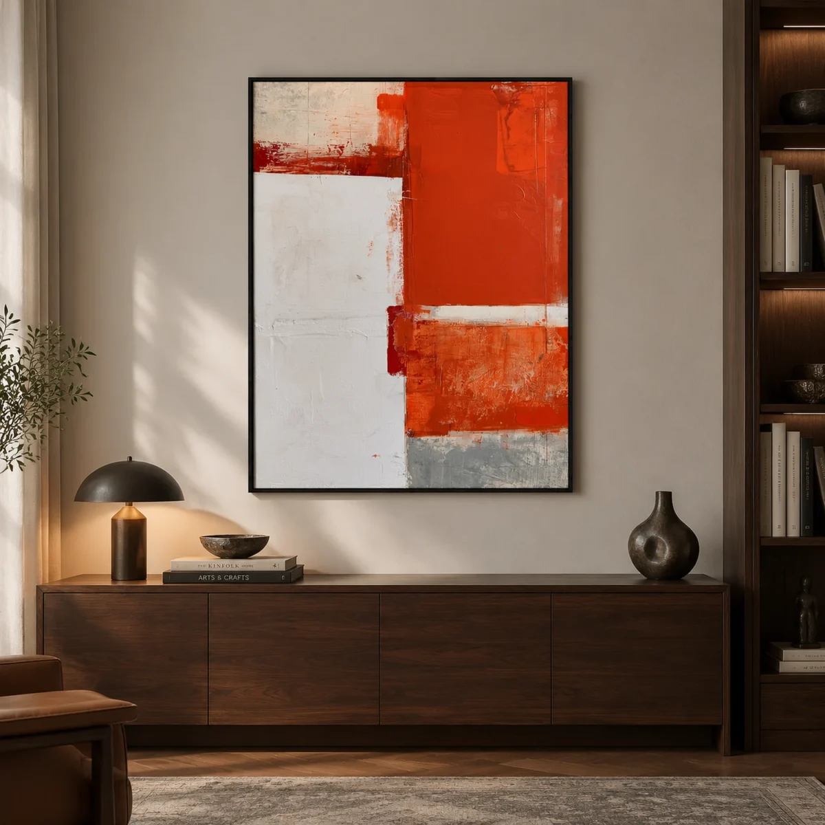 P059 | Warm Divide – Orange Abstract Wall Art