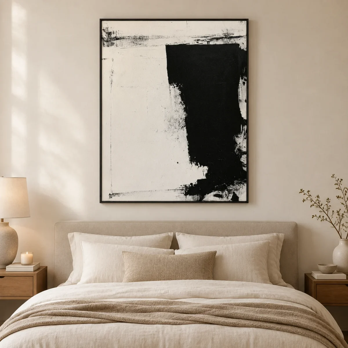 P071 | The Weight of Absence – Black Abstract Wall Art