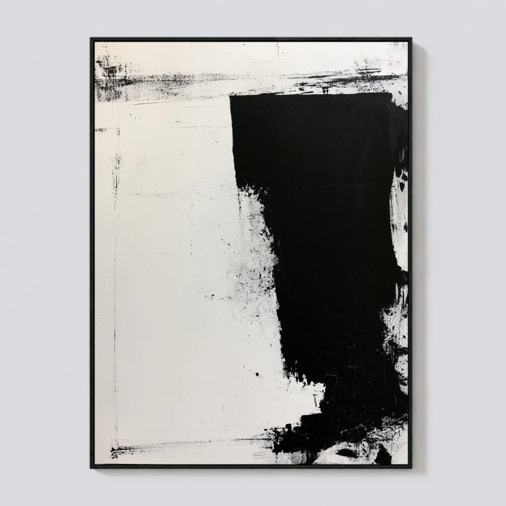 P071 | The Weight of Absence – Black Abstract Wall Art