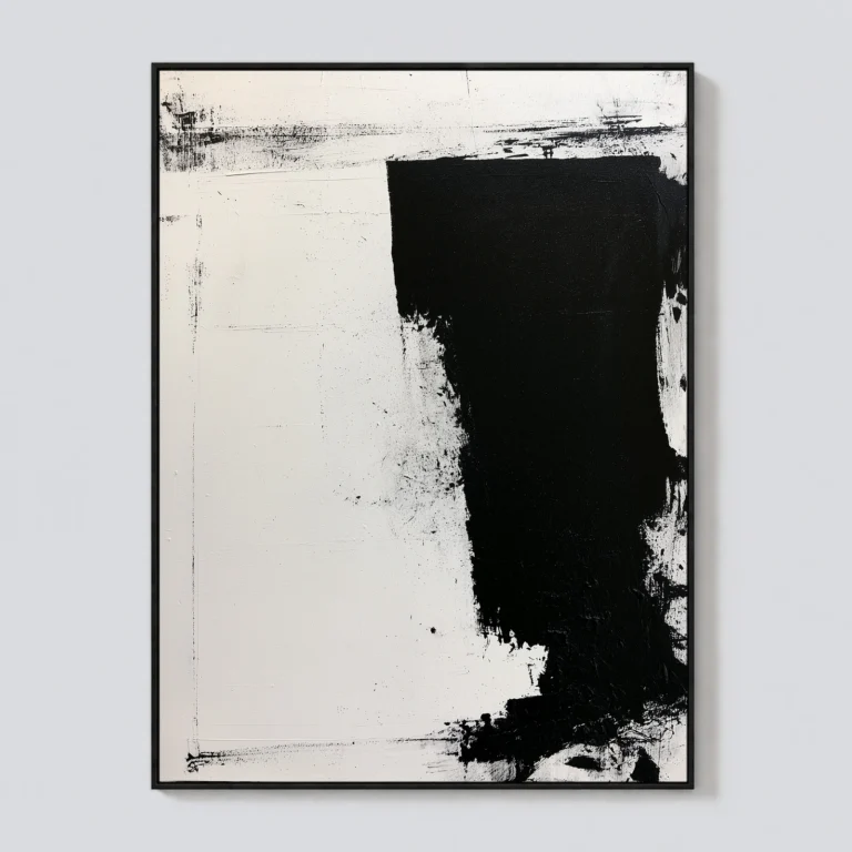 P071 | The Weight of Absence – Black Abstract Wall Art