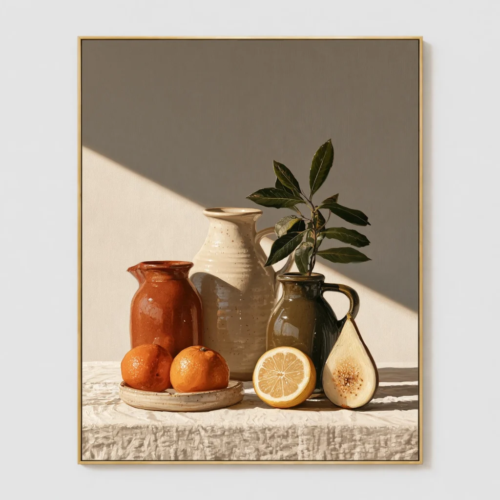 P097 | A Diagonal of Light – Still Life Oil Painting
