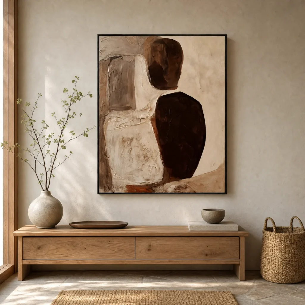 P088 | A Narrow Gap – Neutral Abstract Wall Art