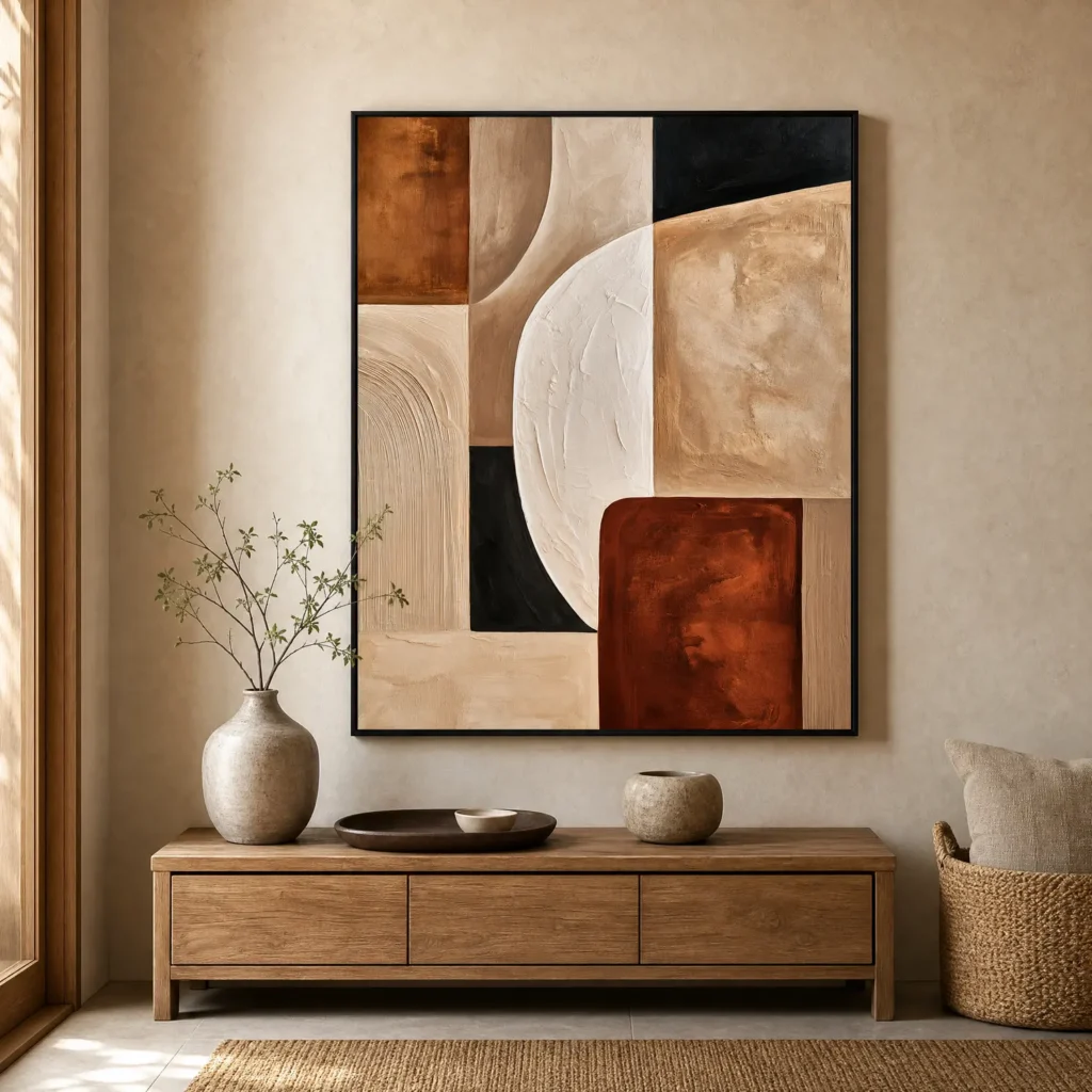 P094 | Between Dark Fields – Textured Abstract Painting