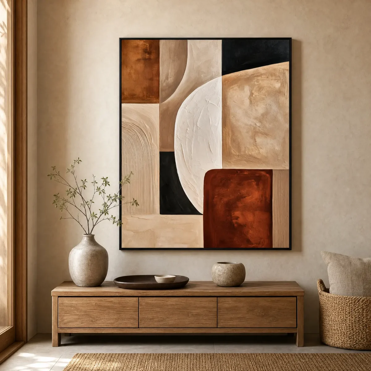 P094 | Between Dark Fields – Textured Abstract Painting