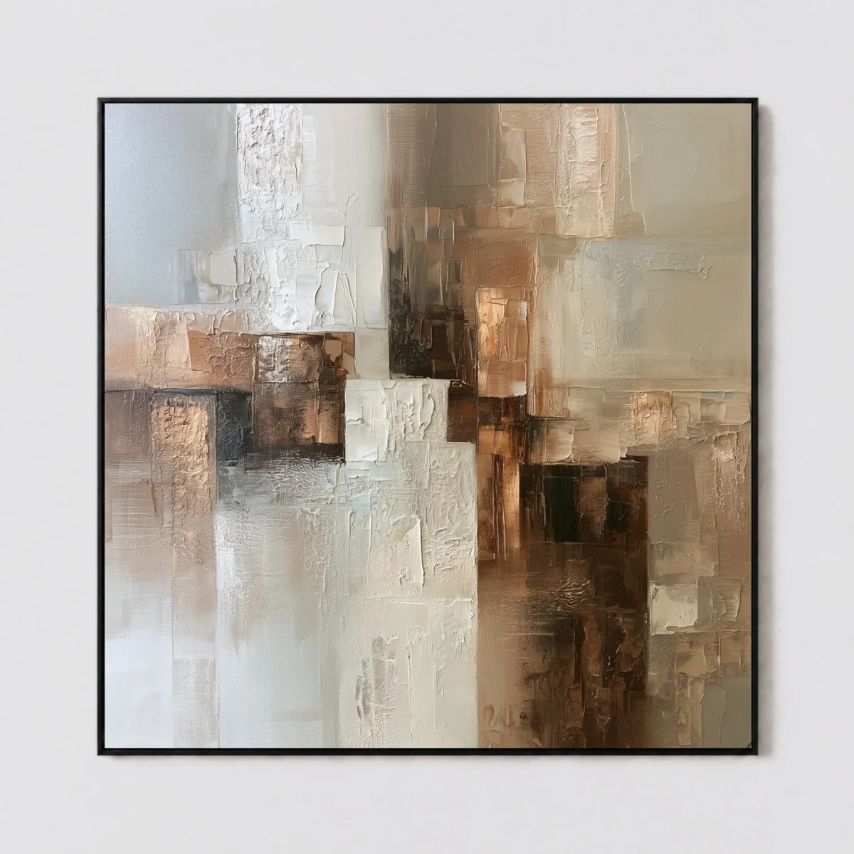 S061 | Broken Facade – Neutral Abstract Painting