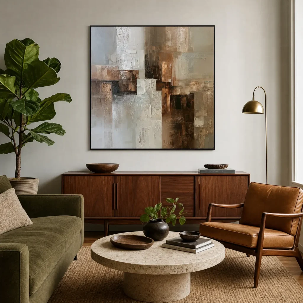 S061 | Broken Facade – Neutral Abstract Painting
