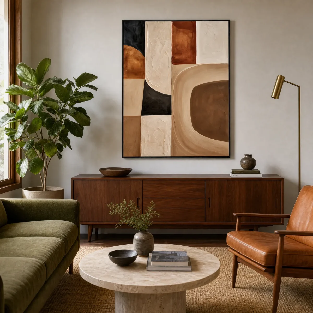 P093 | Brown Inset – Geometric Wall Art