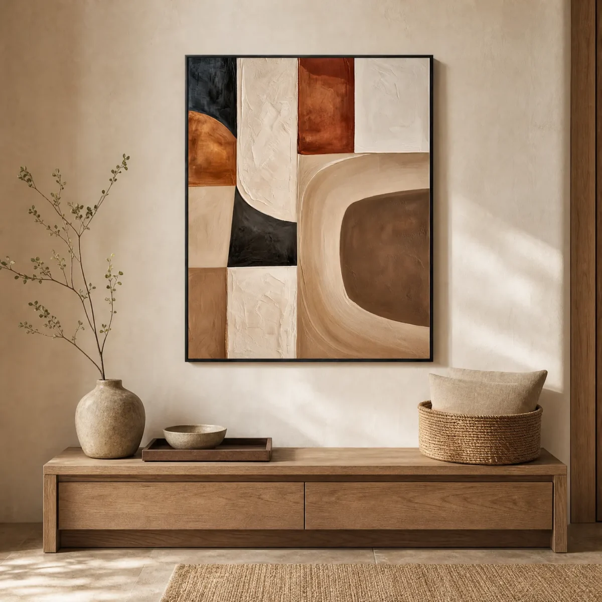 P093 | Brown Inset – Geometric Wall Art