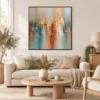 burnt-axis-blue-orange-abstract-wall-art-display-01 S042 | Burnt Axis – Blue Orange Abstract Wall Art