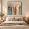 burnt-axis-blue-orange-abstract-wall-art-display-02 S042 | Burnt Axis – Blue Orange Abstract Wall Art