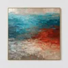 copper-horizon-blue-abstract-wall-art-copper-horizon-blue-abstract-wall-art-T-1x1-gold-frame-wall S048 | Copper Horizon – Blue Abstract Wall Art