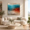 copper-horizon-blue-abstract-wall-art-display-04 S048 | Copper Horizon – Blue Abstract Wall Art
