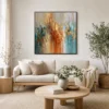 copper-rise-blue-orange-abstract-wall-art-display-01 S040 | Copper Rise – Blue Orange Abstract Wall Art