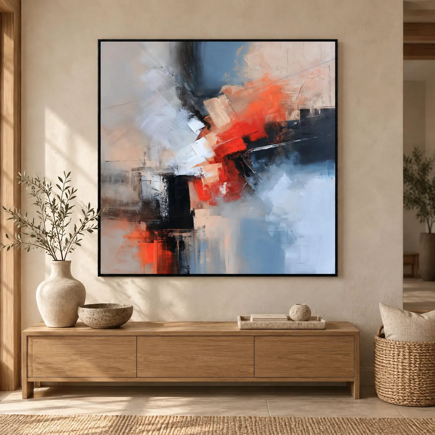 crosscut-geometric-abstract-painting-display-03 S038 | Crosscut – Geometric Abstract Painting