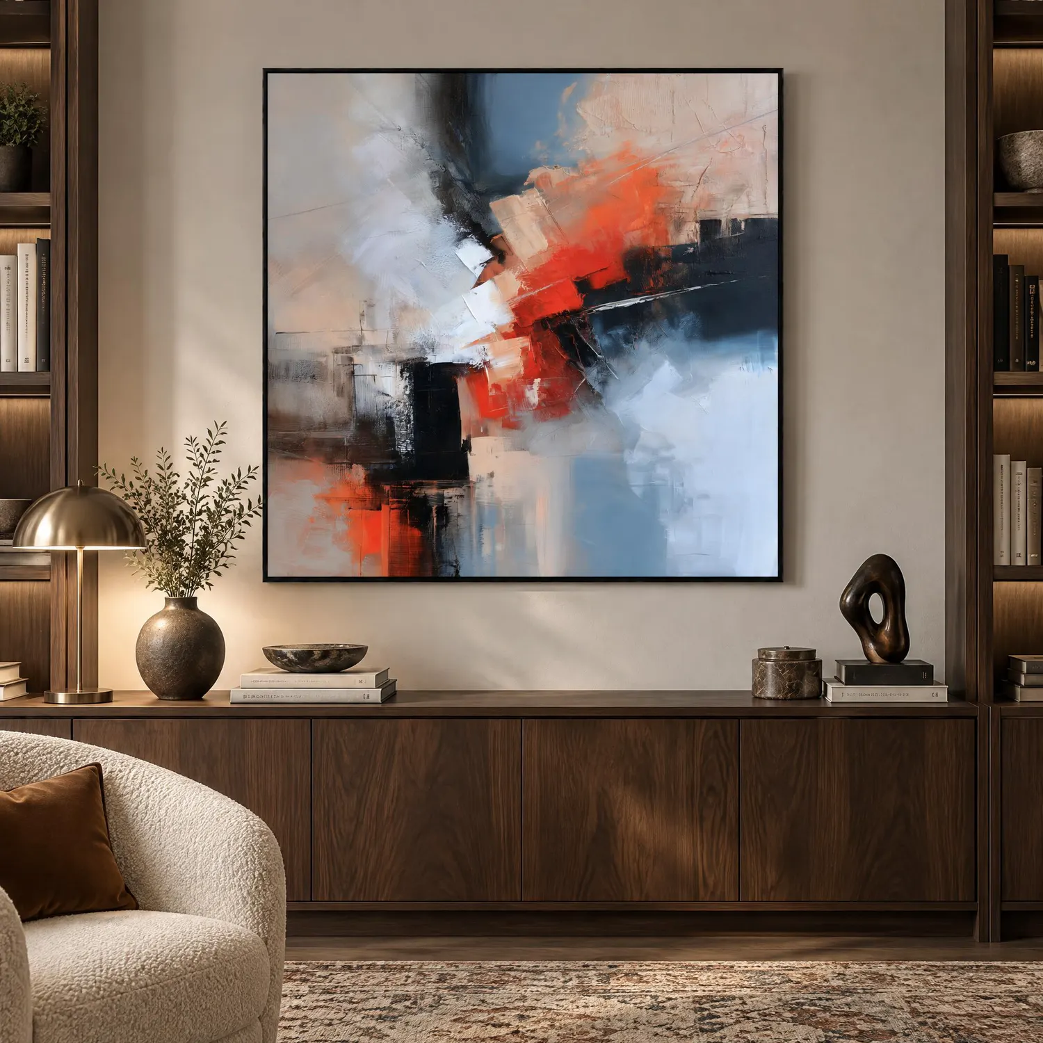 crosscut-geometric-abstract-painting-display-04 S038 | Crosscut – Geometric Abstract Painting