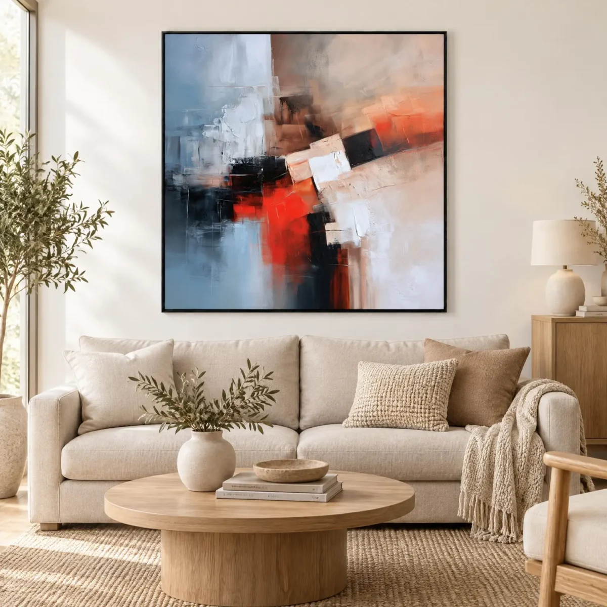 S035 | Diagonal Field – Geometric Abstract Painting