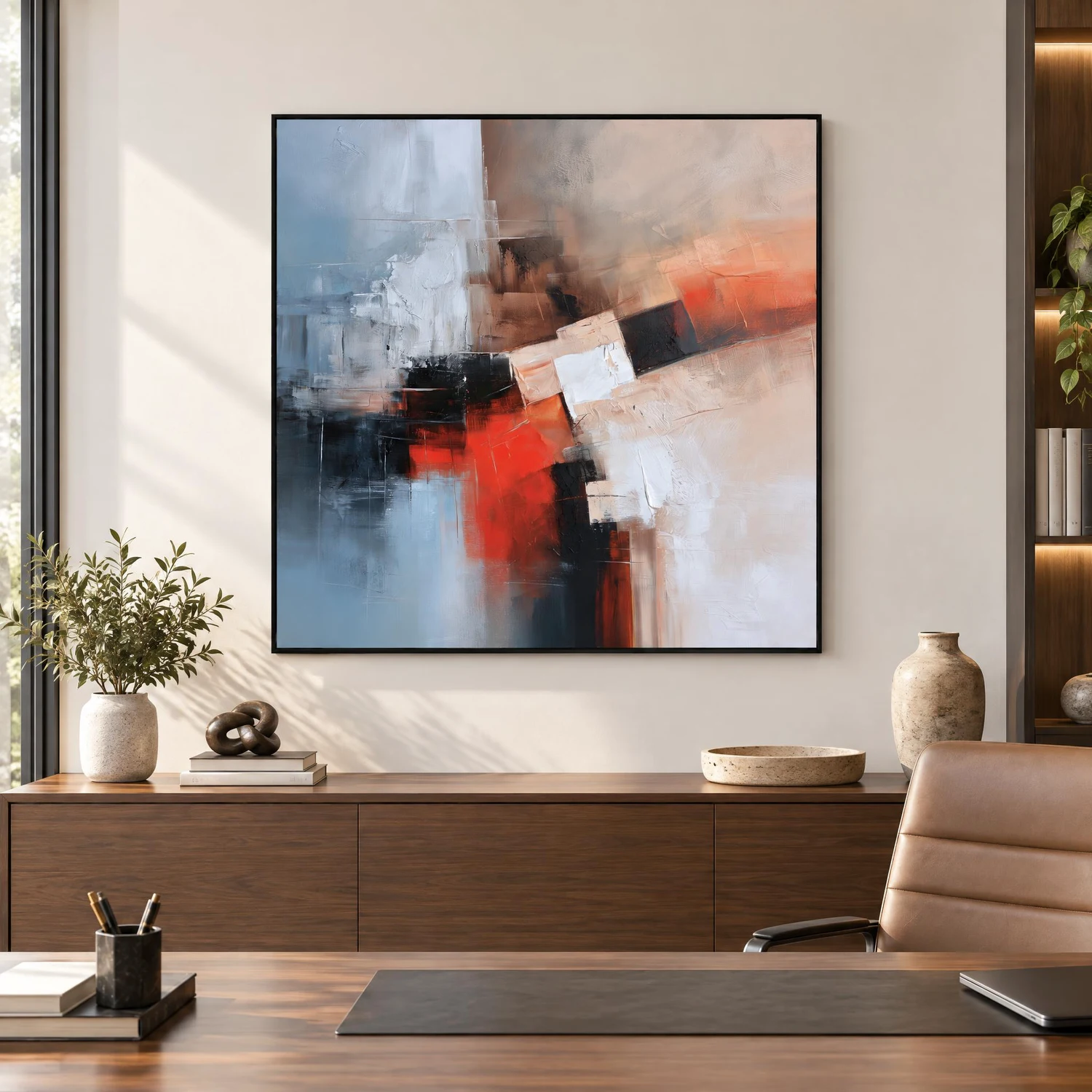 S035 | Diagonal Field – Geometric Abstract Painting
