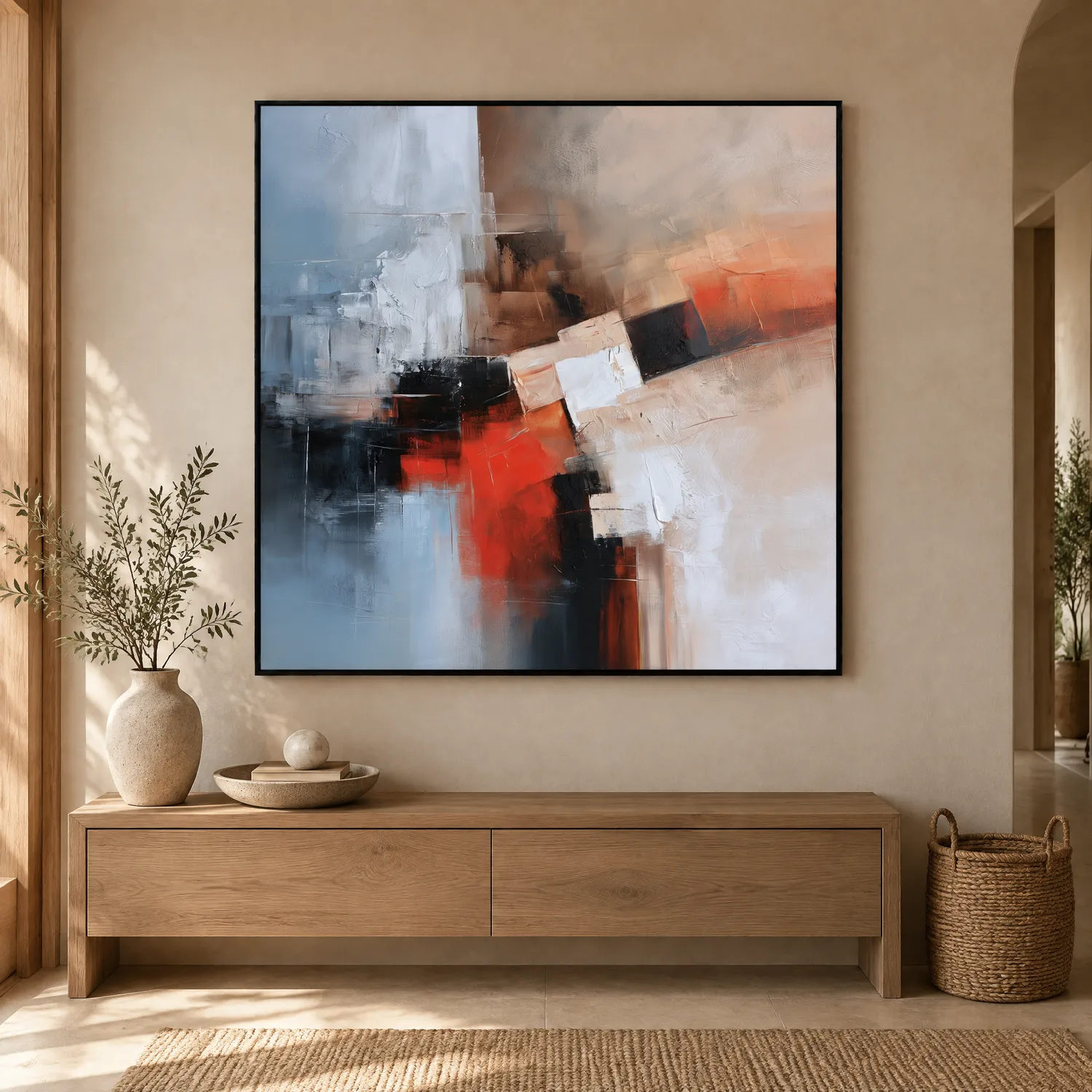 S035 | Diagonal Field – Geometric Abstract Painting