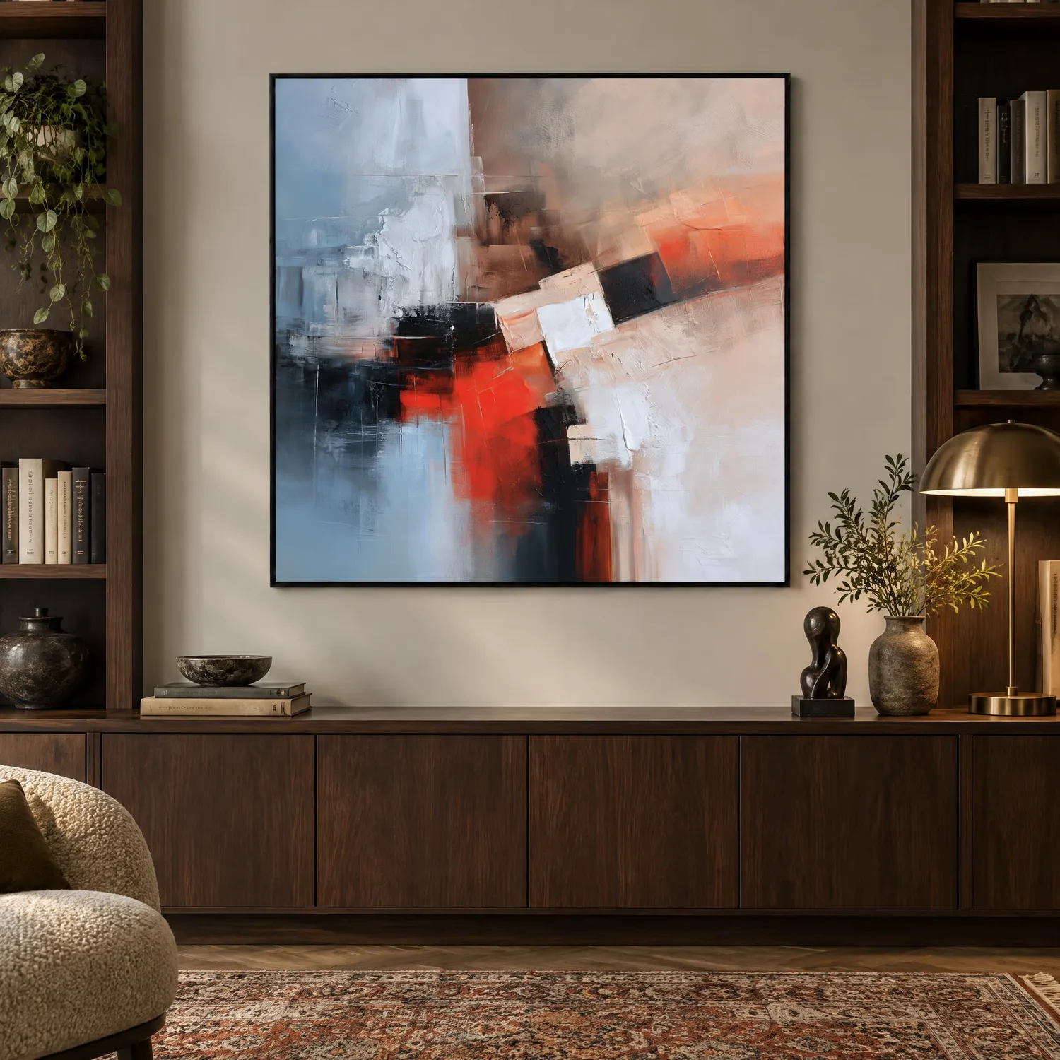 S035 | Diagonal Field – Geometric Abstract Painting