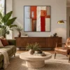 ember-columns-red-geometric-wall-art-display-02 S051 | Ember Columns – Red Geometric Wall Art