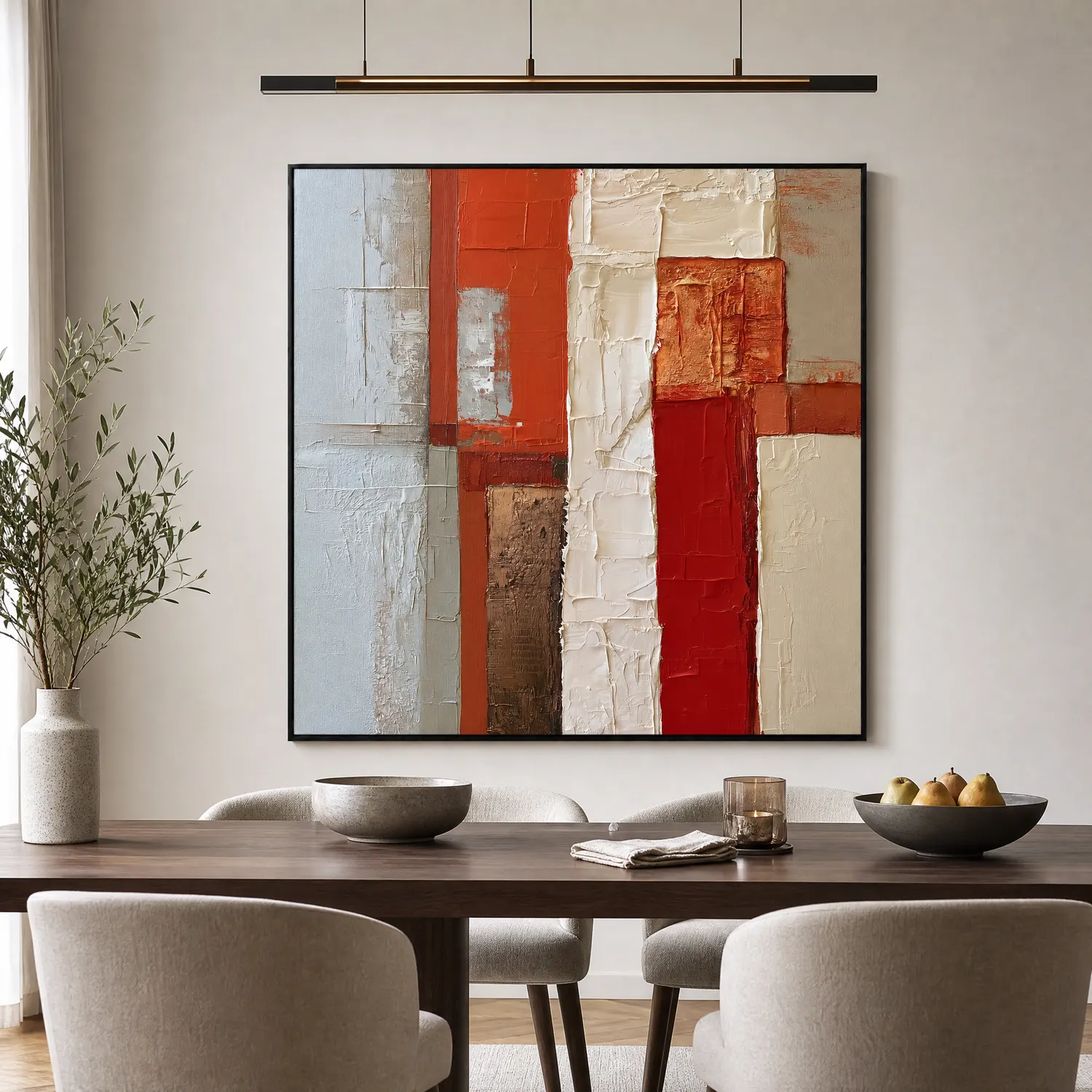 ember-columns-red-geometric-wall-art-display-03 S051 | Ember Columns – Red Geometric Wall Art