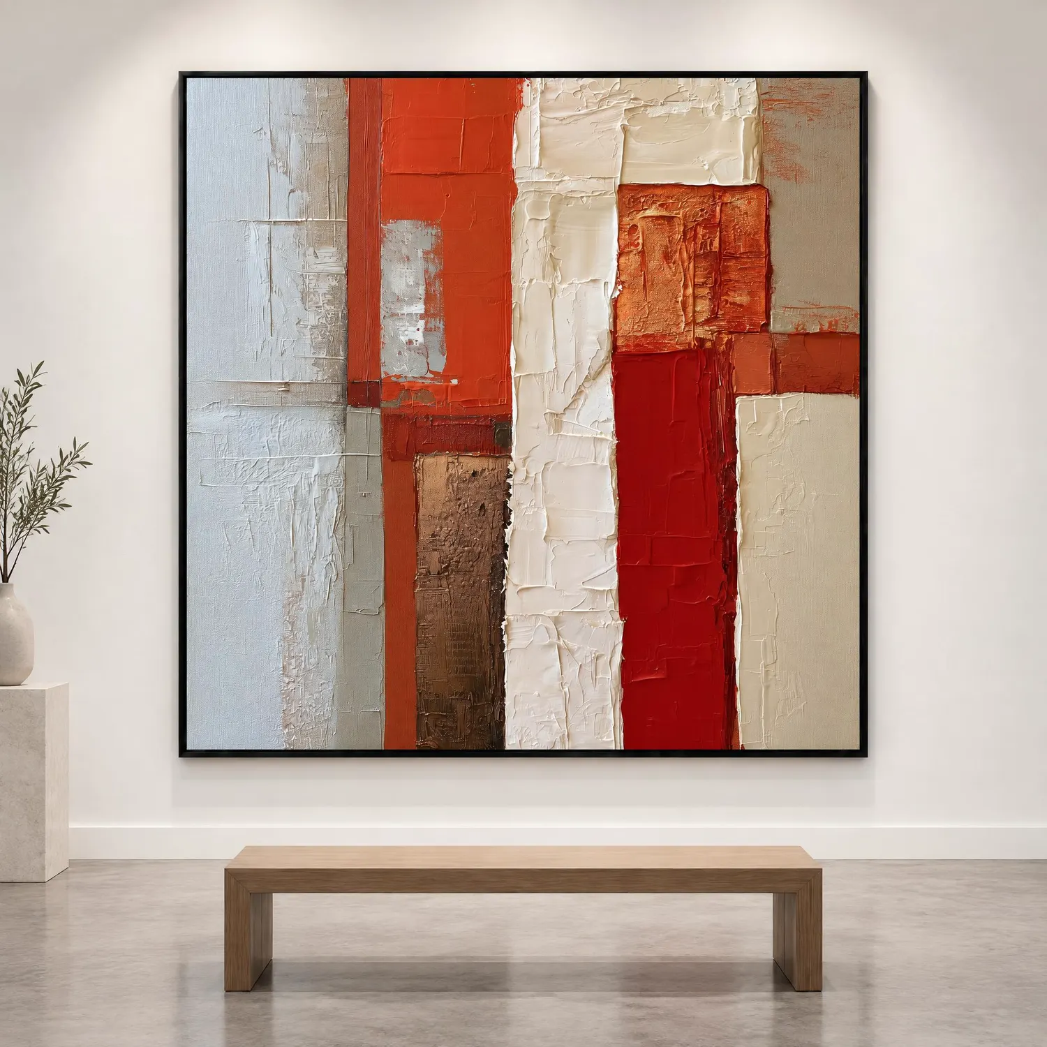 ember-columns-red-geometric-wall-art-display-04 S051 | Ember Columns – Red Geometric Wall Art