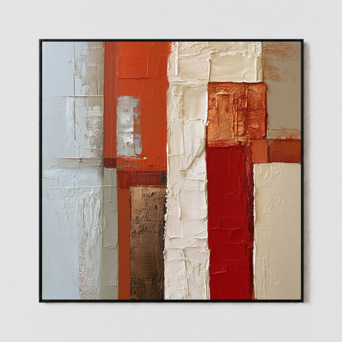 S051 | Ember Columns – Red Geometric Wall Art