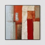 S051 | Ember Columns – Red Geometric Wall Art