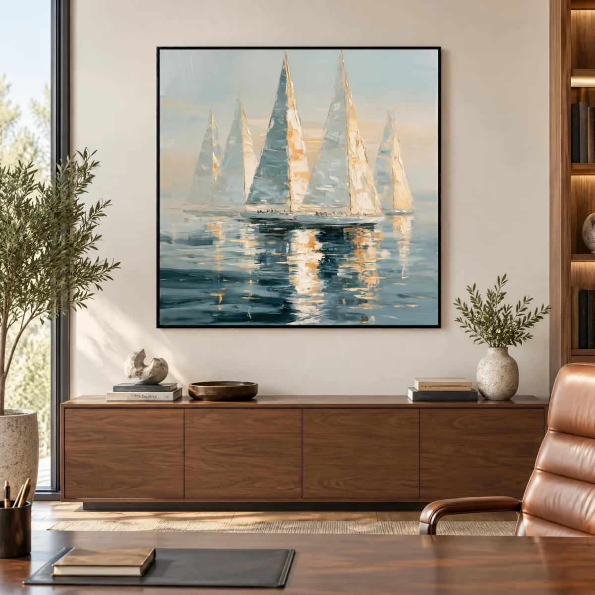 S047 | Fleet at Dusk – Sailboat Wall Art