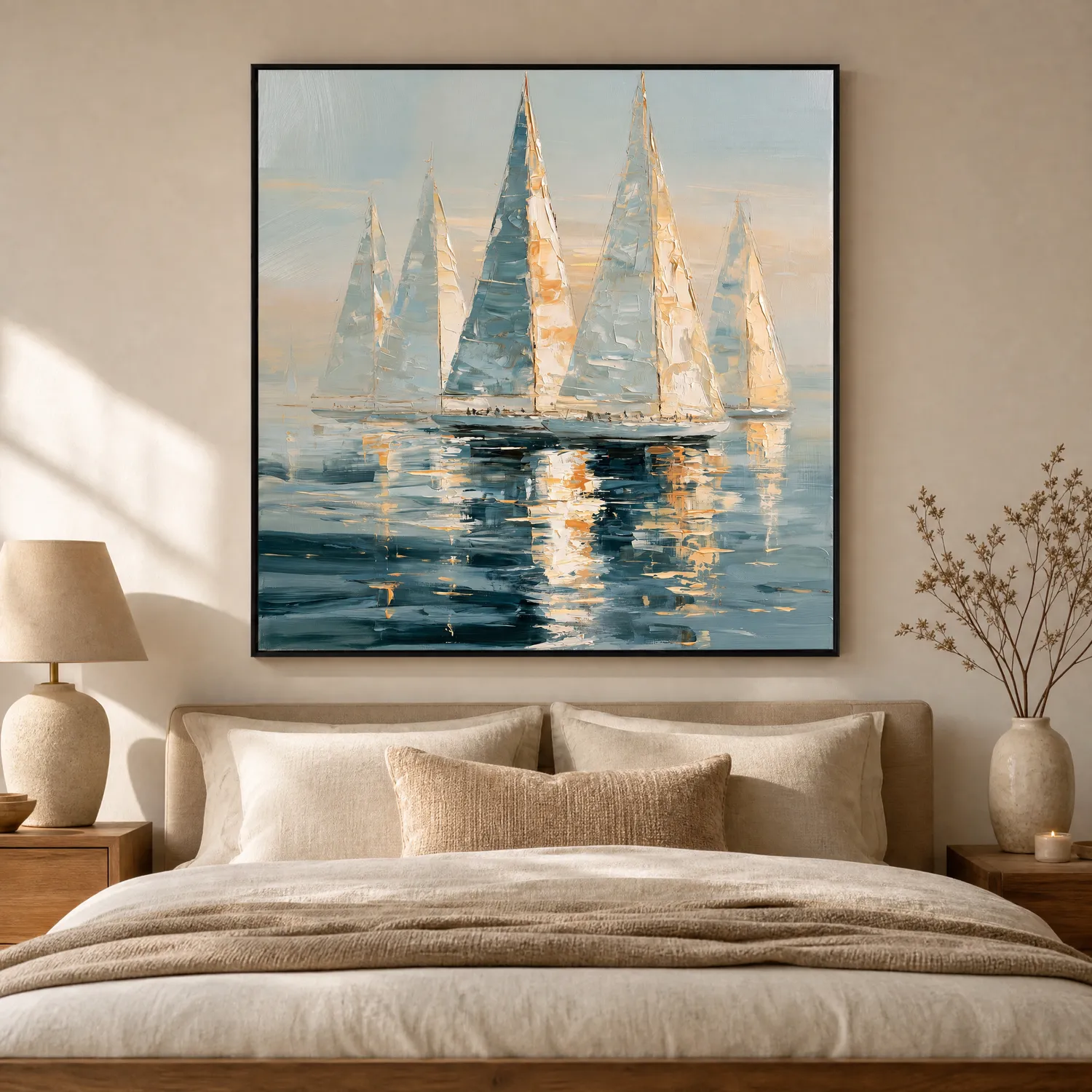 fleet-at-dusk-sailboat-wall-art-display-04 S047 | Fleet at Dusk – Sailboat Wall Art