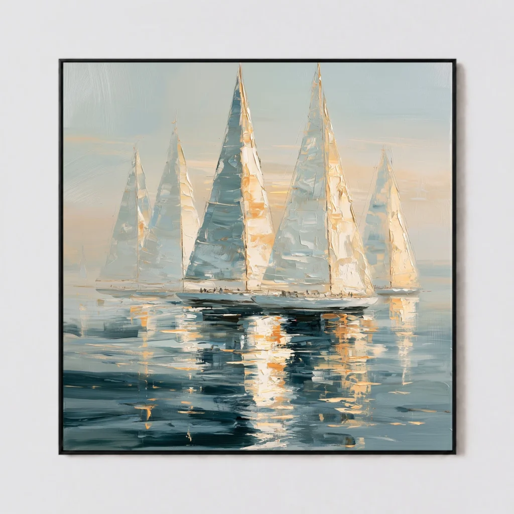 S047 | Fleet at Dusk – Sailboat Wall Art