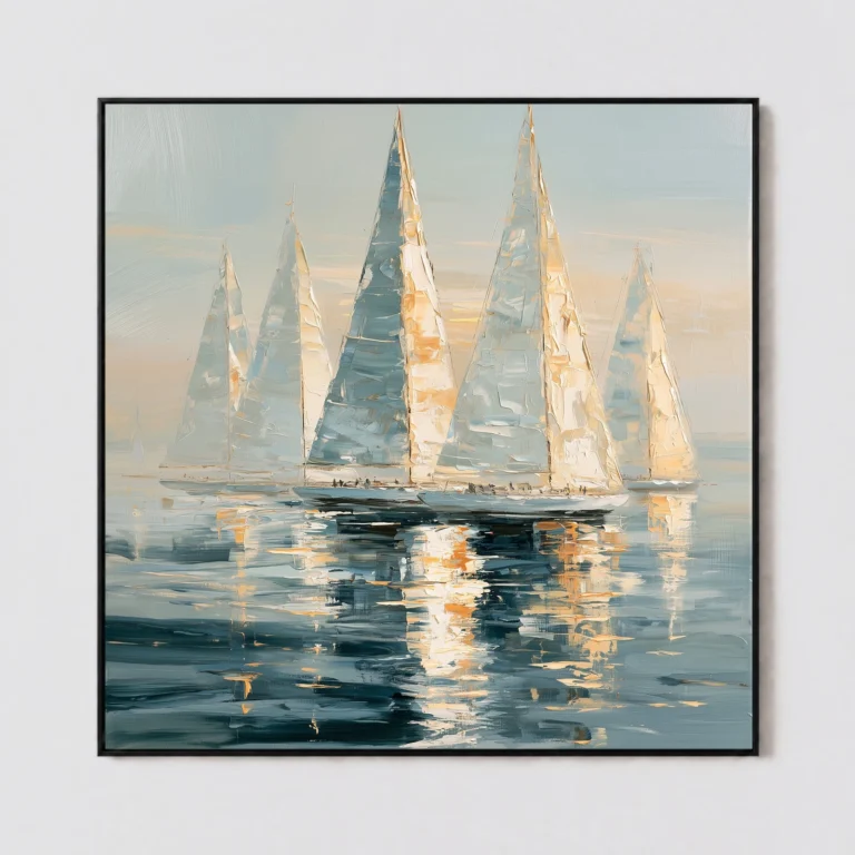 S047 | Fleet at Dusk – Sailboat Wall Art