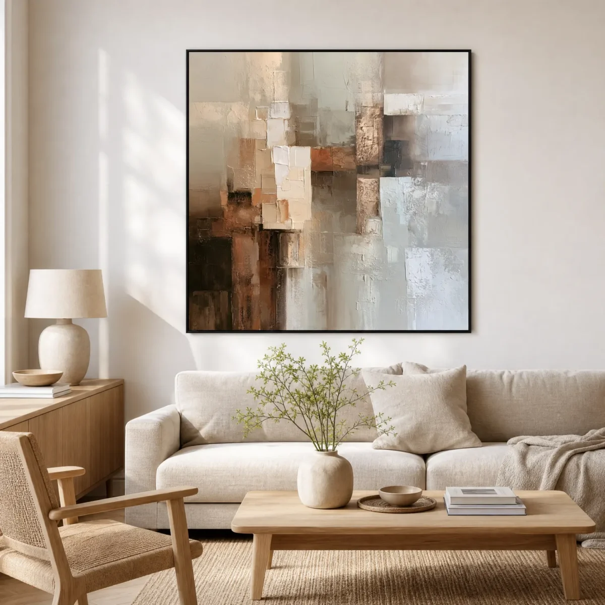 S060 | Ivory Column – Neutral Abstract Wall Art