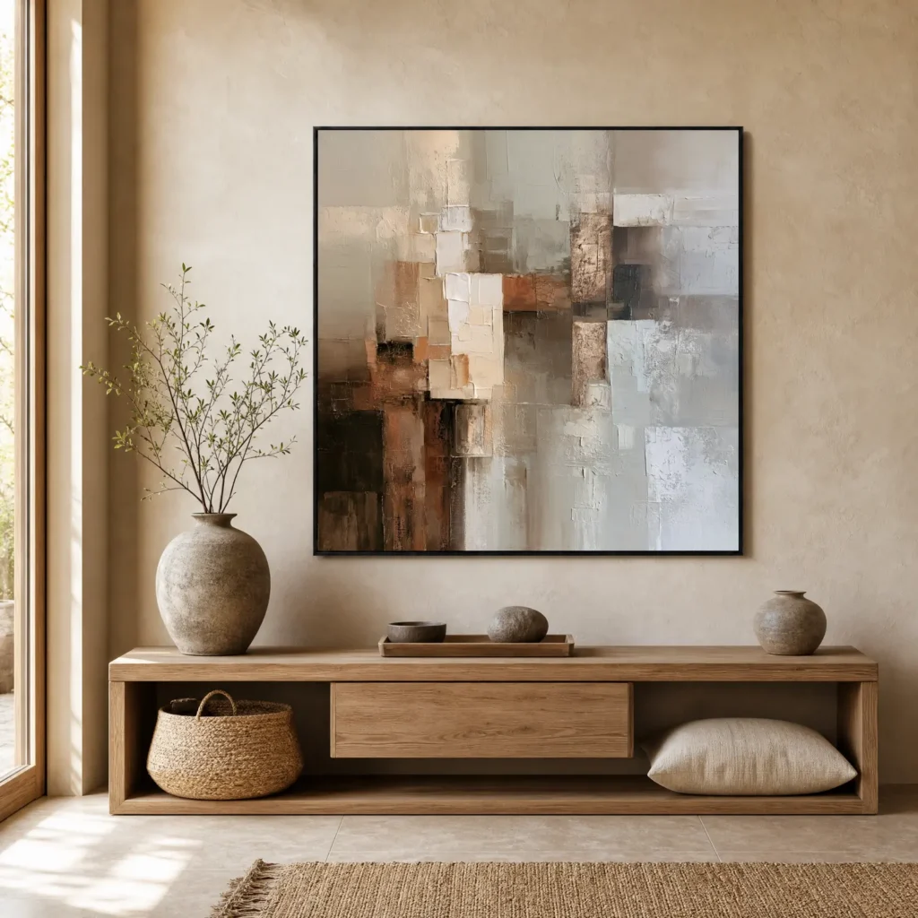 S060 | Ivory Column – Neutral Abstract Wall Art