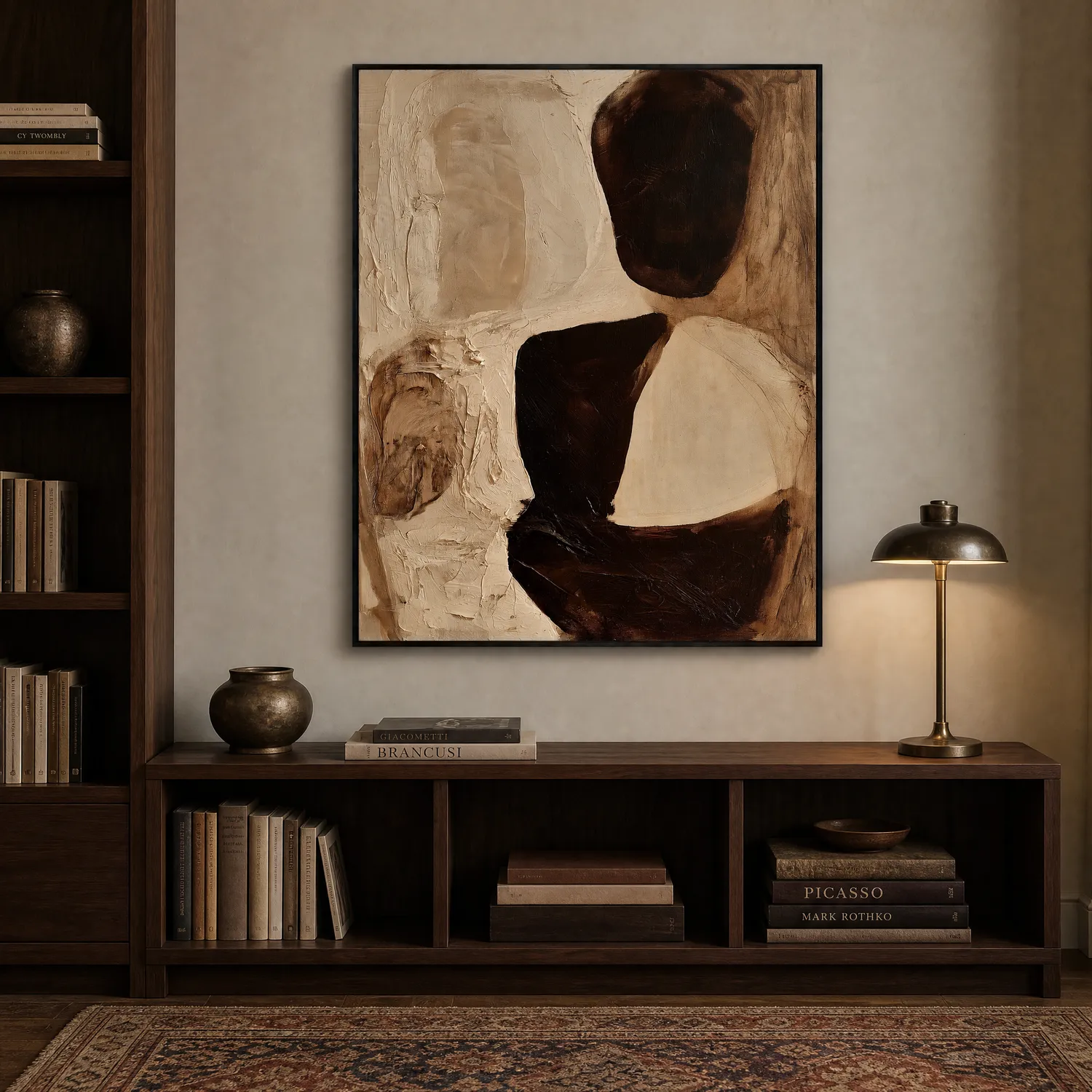 ivory-hollow-brown-abstract-wall-art-display-02 P082 | Ivory Hollow – Brown Abstract Wall Art