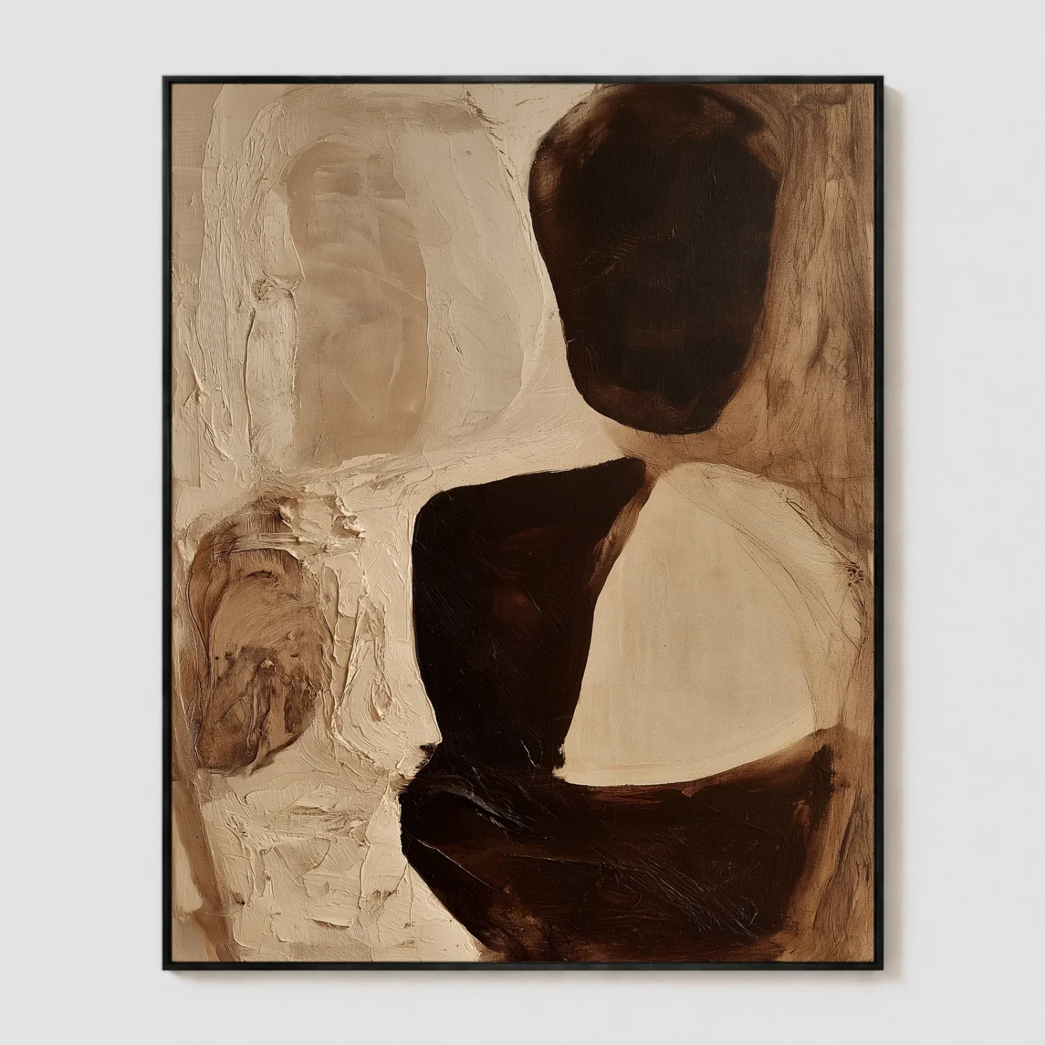 ivory-hollow-brown-abstract-wall-art-ivory-hollow-brown-abstract-wall-art-T-4x5-black-frame-wall P082 | Ivory Hollow – Brown Abstract Wall Art