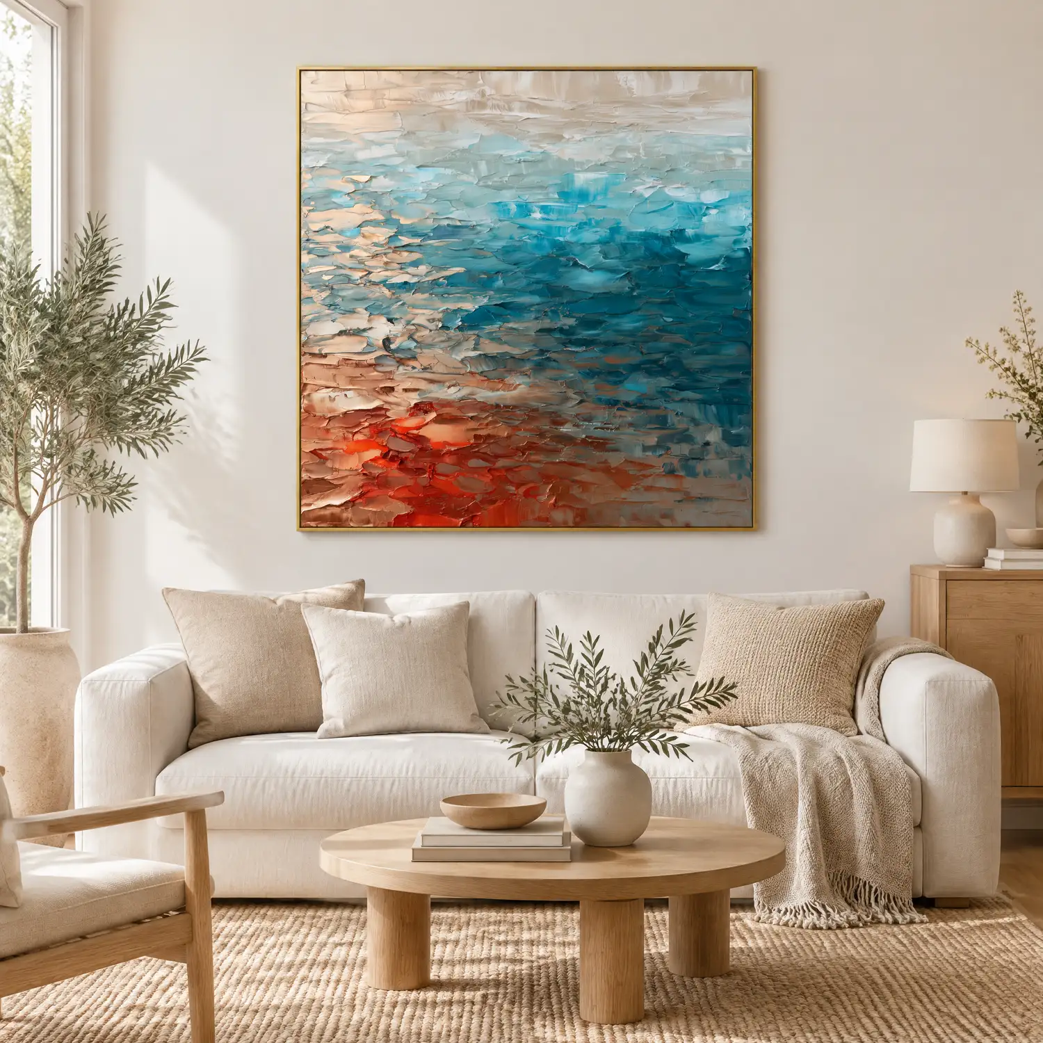 lower-ember-blue-abstract-wall-art-display-01 S046 | Lower Ember – Blue Abstract Wall Art