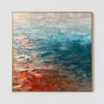 S046 | Lower Ember – Blue Abstract Wall Art