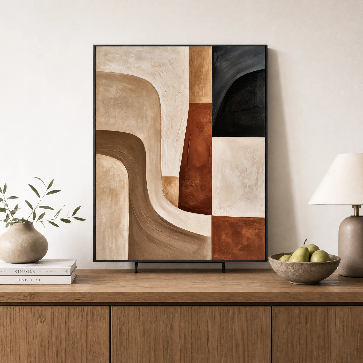 nested-turns-beige-abstract-wall-art-display-04 P096 | Nested Turns – Beige Abstract Wall Art
