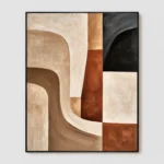 P096 | Nested Turns – Beige Abstract Wall Art