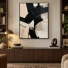 P111 | Oblique Crossing – Black and White Abstract Wall Art