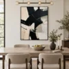 P111 | Oblique Crossing – Black and White Abstract Wall Art
