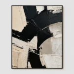 P111 | Oblique Crossing – Black and White Abstract Wall Art