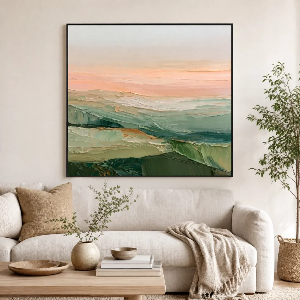 S058 | Ochre Cut – Textured Abstract Wall Art